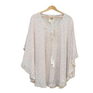Z & L Europe Cheetah Print Tassel Boho Cover Up  Top S M L XL One Size